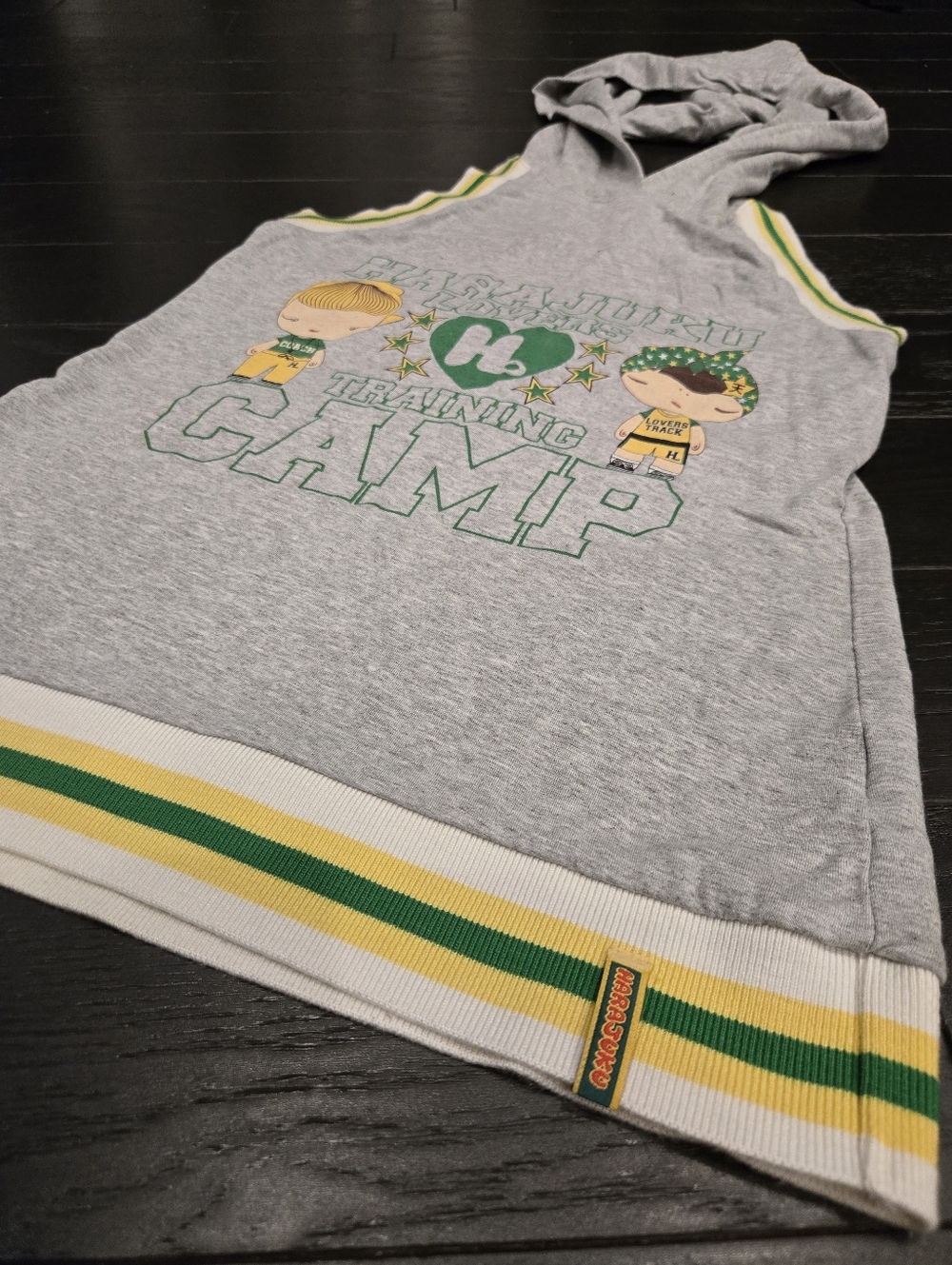 RARE Y2K Harajuku Lovers "Training Camp" Hoodie Tank - Gwen Stefani SZ L Kawaii - Picture 3 of 11